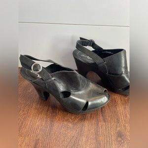 Born crown womens heels size 10 41 black leather comfort